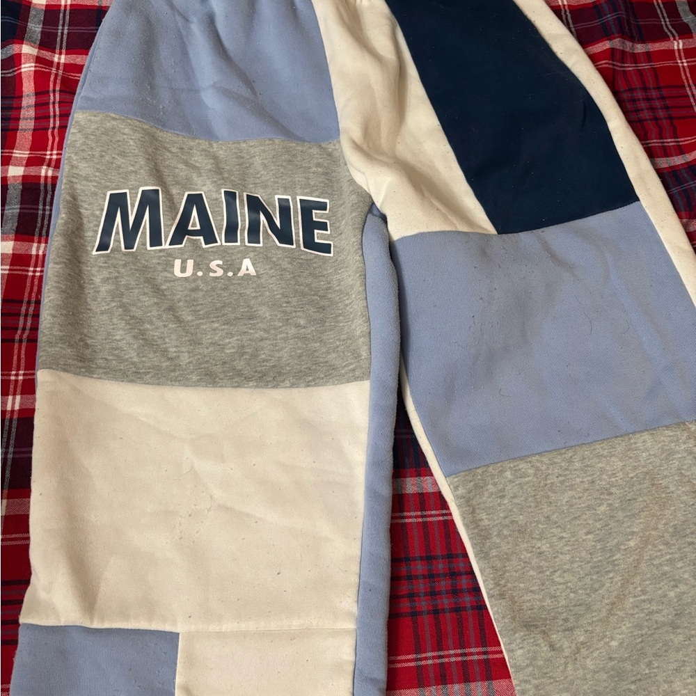 Patchwork Sweatpants with Maine USA Print